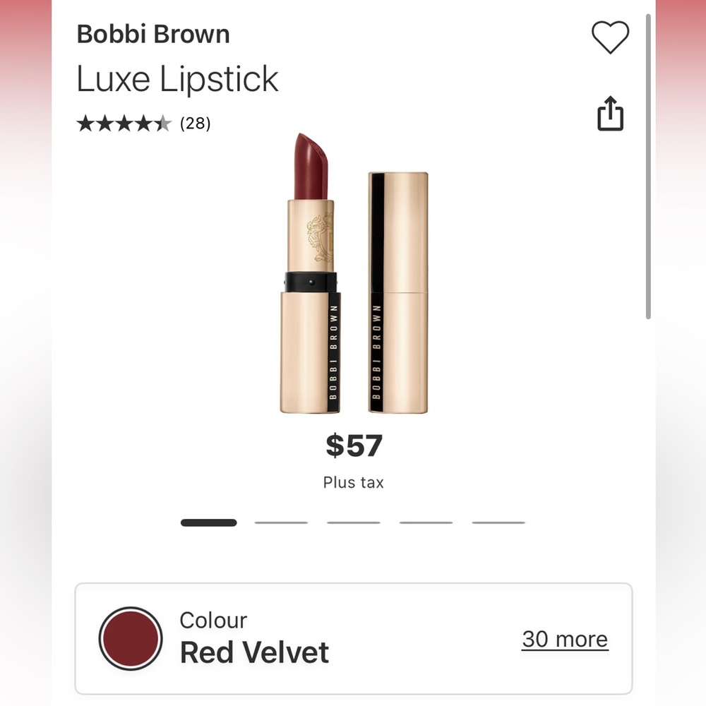 New Bobbi Brown Luxe Lipstick Red Velvet